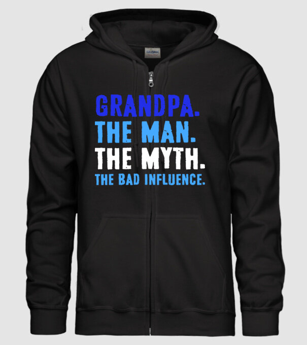 Grandpa, the bad influence model negru pe tricou