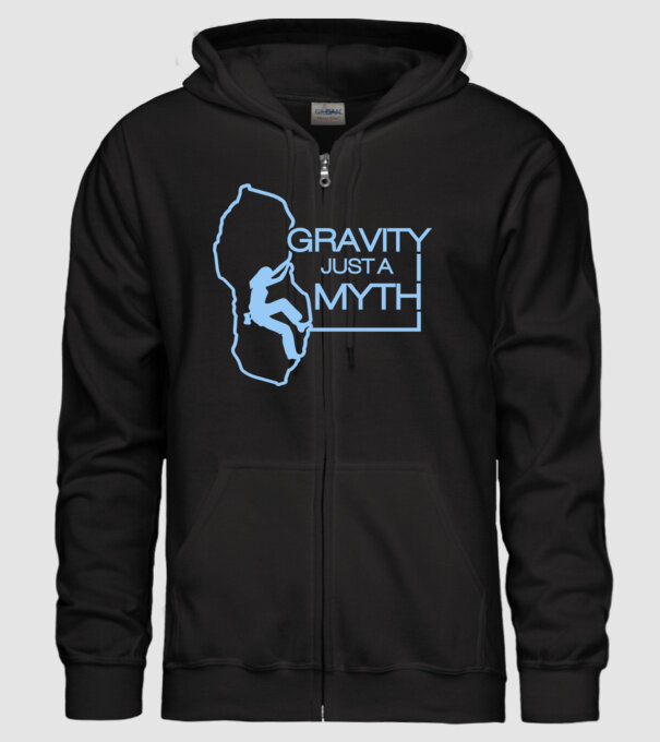 Gravity just a myth model negru pe tricou