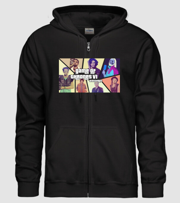 GTA Game of Thrones model negru pe tricou