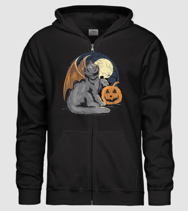 Halloween cica model negru pe tricou