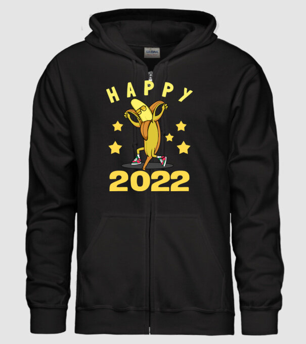 Happy new year Banana model negru pe tricou
