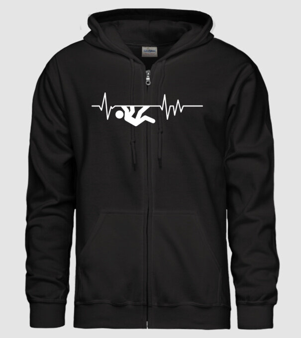 Heartbeat escaladare model negru pe tricou