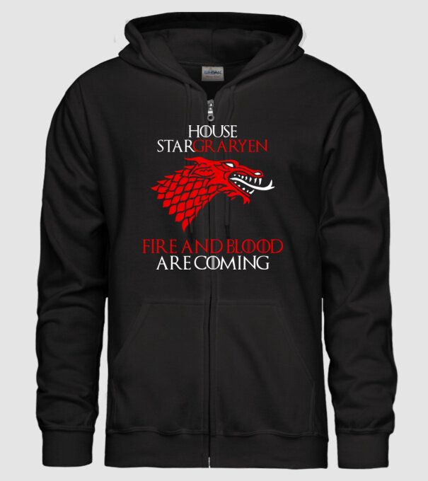 house stargaryen model negru pe tricou