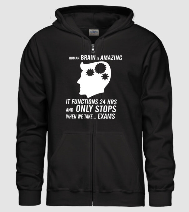 Human brain is amazing model negru pe tricou