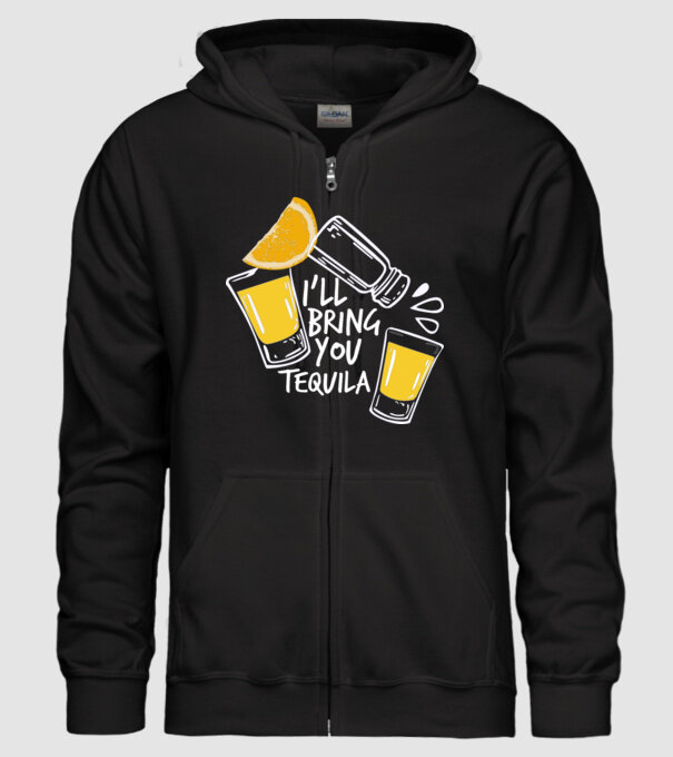 'I''ll bring you tequila' model negru pe tricou