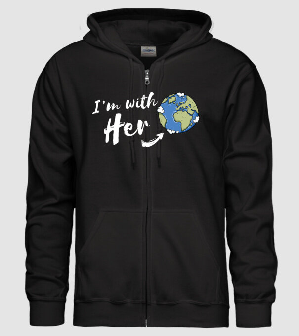 'i''m with her' model negru pe tricou