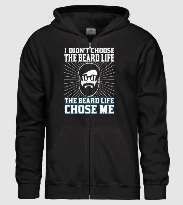 'I didn''t choose the beard life' model negru pe tricou