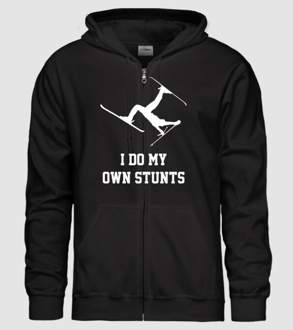 I do my own stunts model negru pe tricou