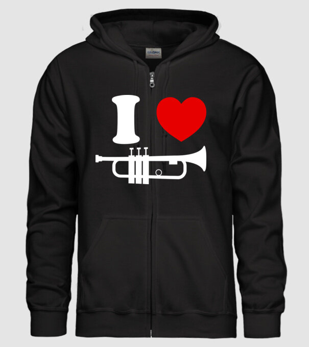 I heart trumpet model negru pe tricou