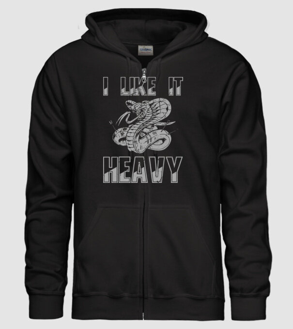 I like it heavy model negru pe tricou