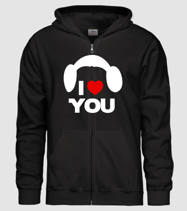 i love u model negru pe tricou