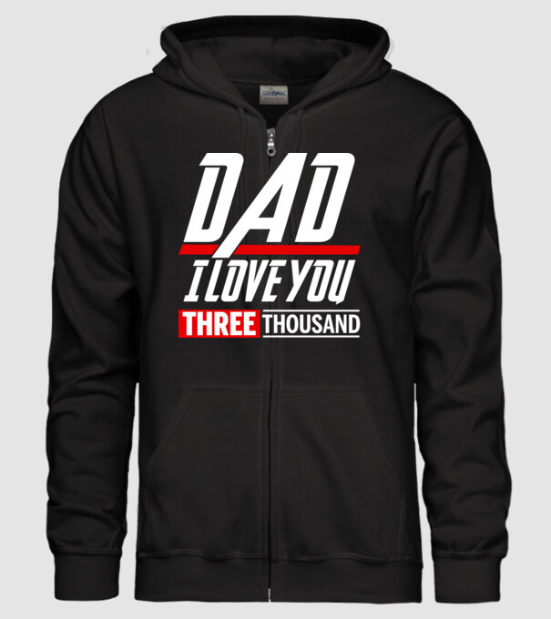 I love you three thousand model negru pe tricou