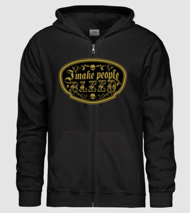 I make people bleed model negru pe tricou