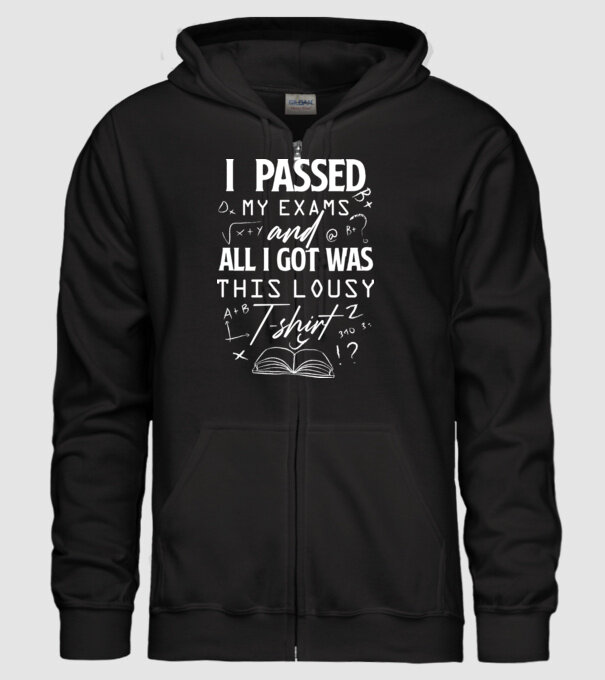 I passed my exams model negru pe tricou