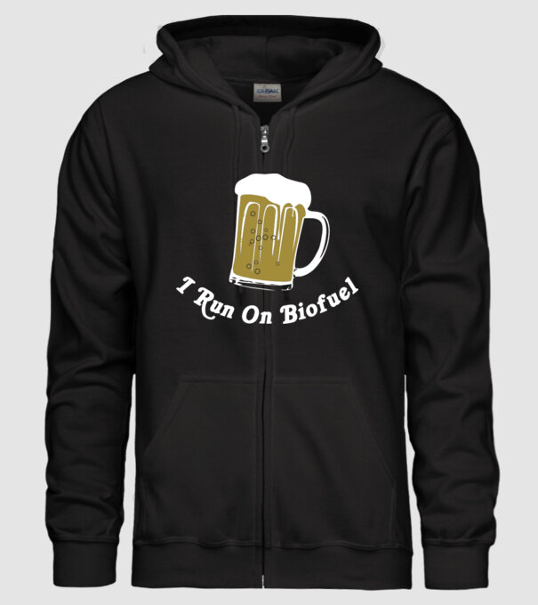 I Run On Biofuel model negru pe tricou