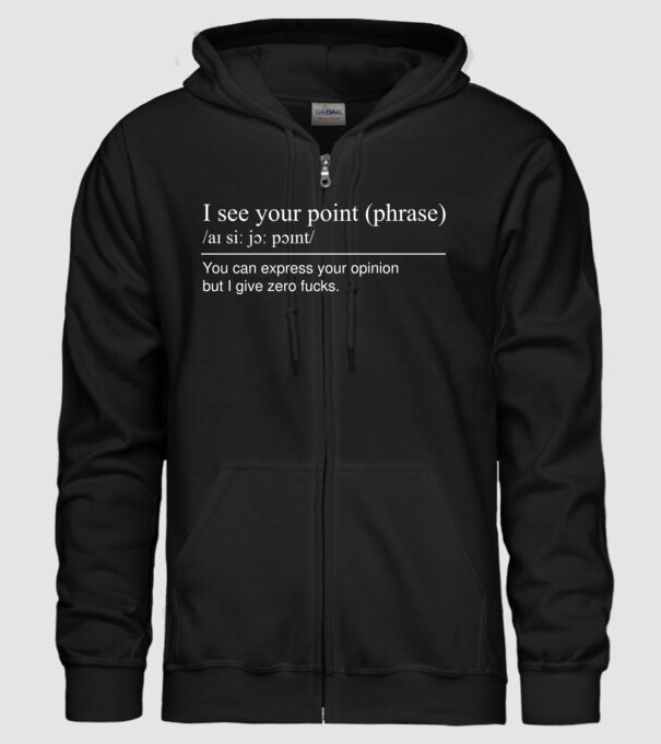 I see your point model negru pe tricou