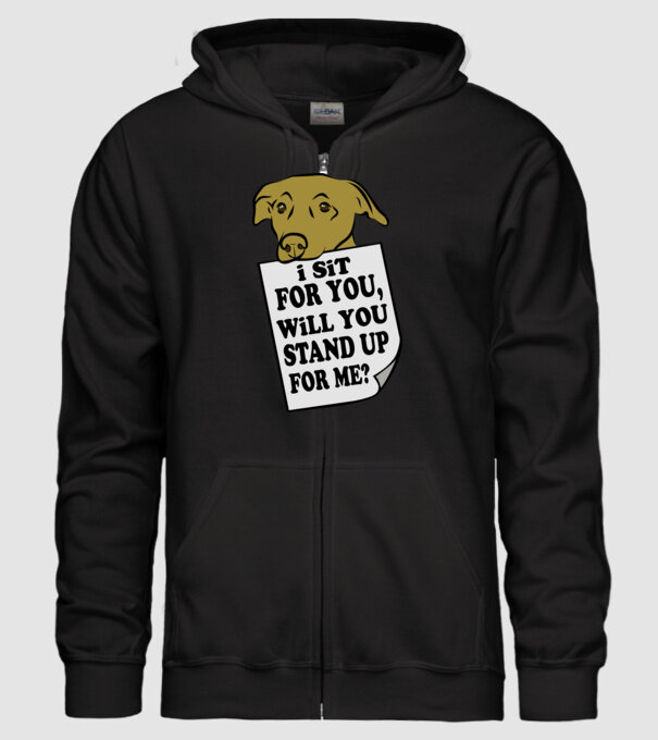 I sit for you model negru pe tricou