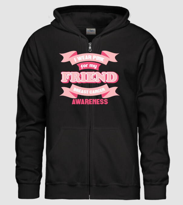 I wear pink for my friend model negru pe tricou
