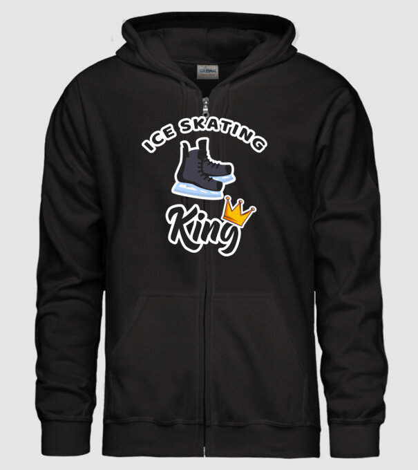 Ice skatin King model negru pe tricou