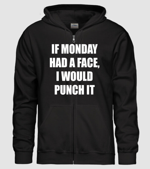 If monday had a face model negru pe tricou