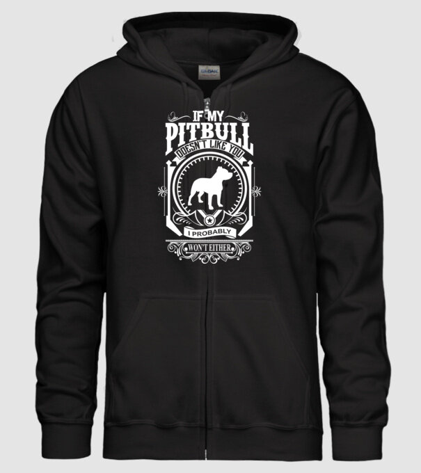 If my pitbull doesnt like u model negru pe tricou