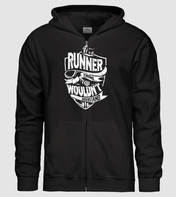 'It''s a runner thing' model negru pe tricou