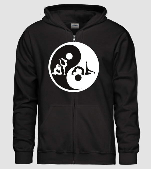 Yoga yin-yang model negru pe tricou