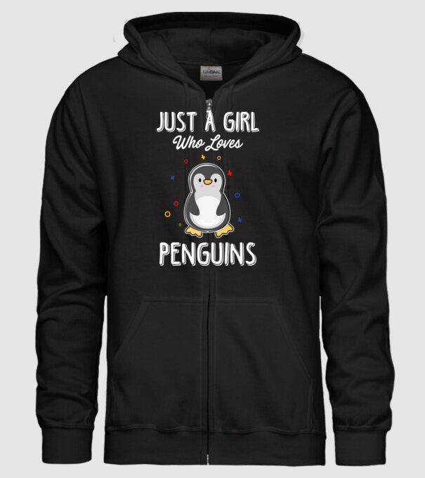 Just a girl who loves Penguins white model negru pe tricou