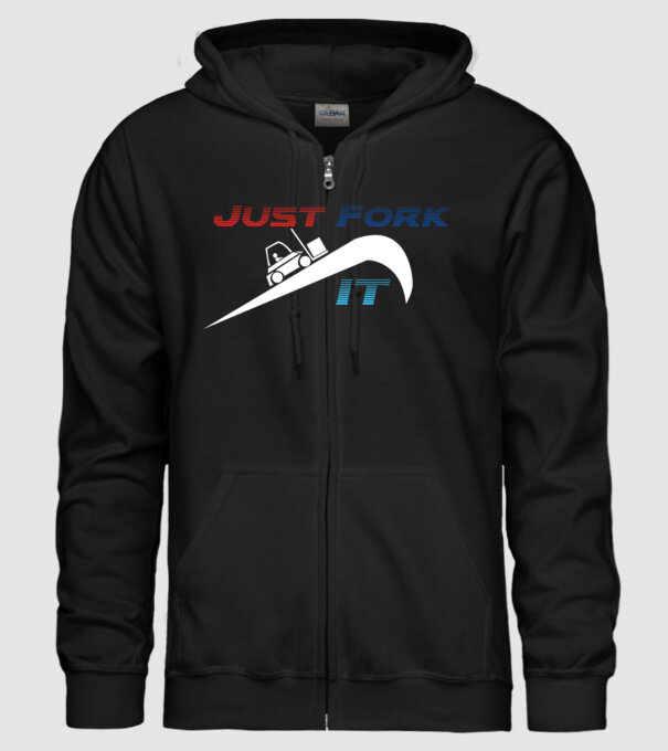 Just Fork It model negru pe tricou