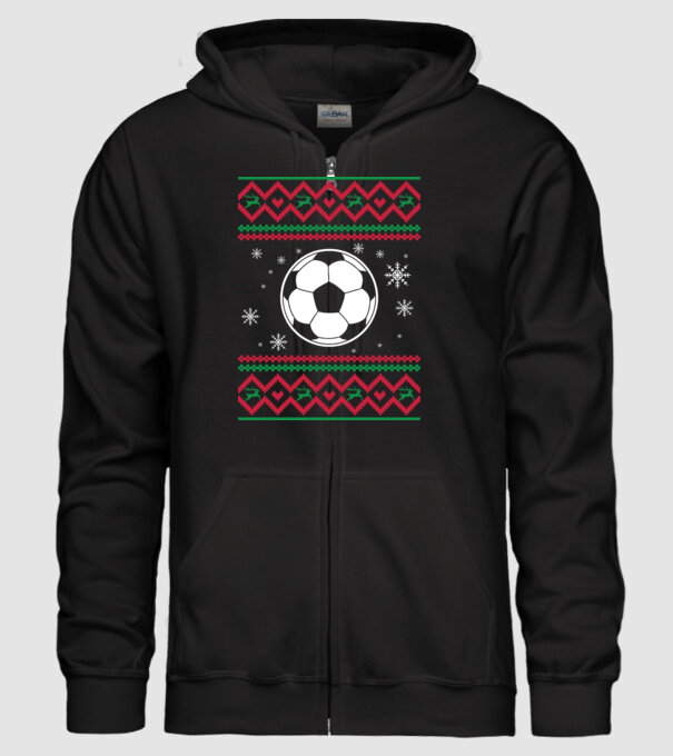 Model tricotat de Crăciun - fotbal model negru pe tricou