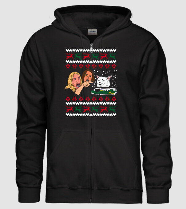 Pulovăr de Crăciun meme model negru pe tricou