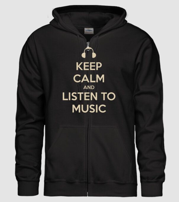 keep calm and listen to music model negru pe tricou