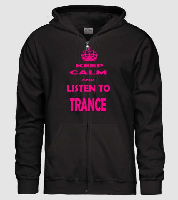 Keep Calm and Listen To Trance model negru pe tricou