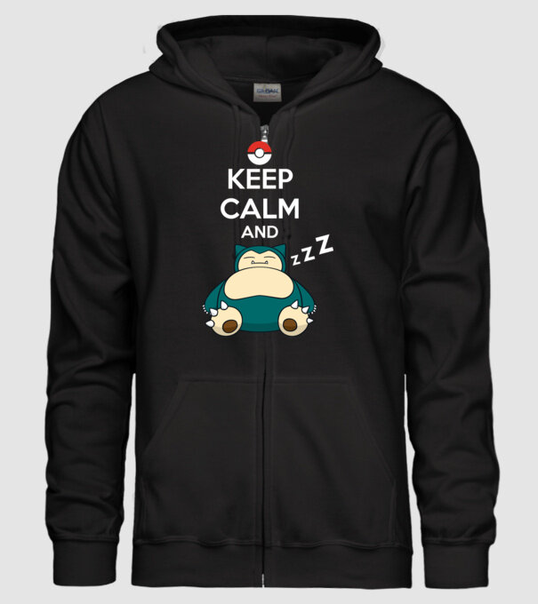 Keep Calm Snorlax model negru pe tricou