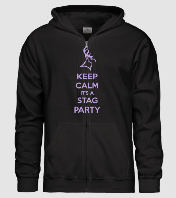Keep calm stag party on model negru pe tricou