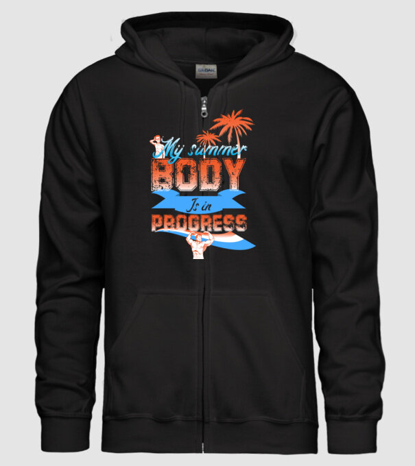 Mă pregătesc pentru vară model negru pe tricou