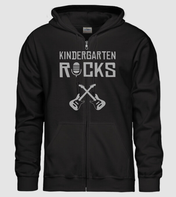Kindergarten rocks model negru pe tricou