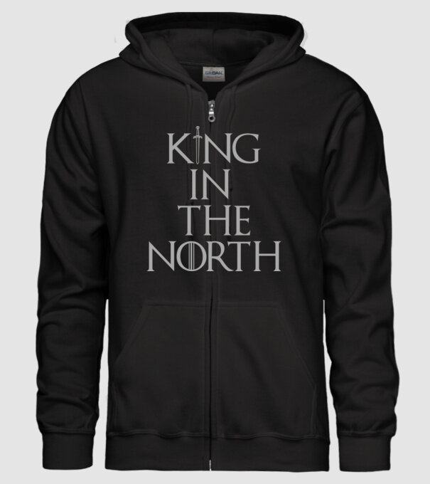 King in the North model negru pe tricou