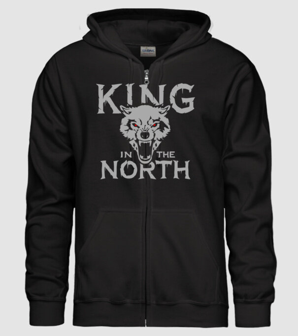King In The Noth model negru pe tricou