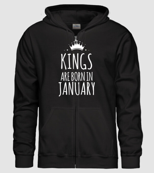 Kings are born in - January model negru pe tricou