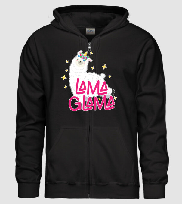 Lama glama model negru pe tricou