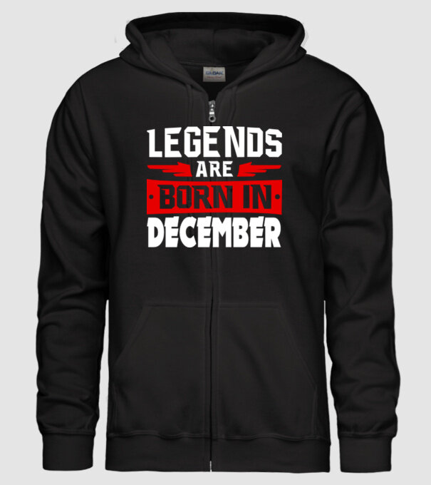 Legends are born in December model negru pe tricou