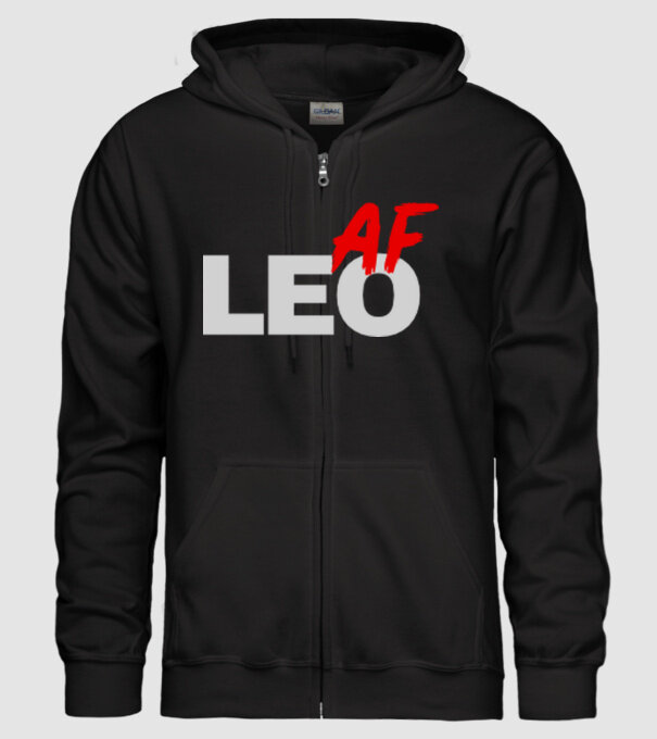 LEO as fuck model negru pe tricou