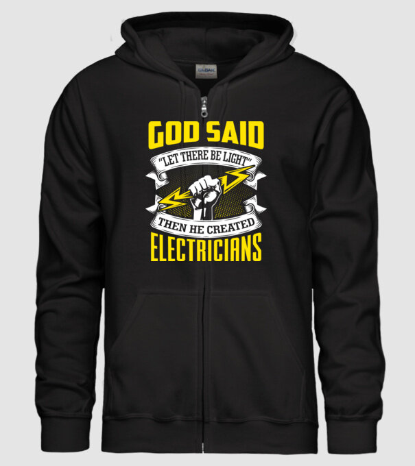 Let there be light model negru pe tricou