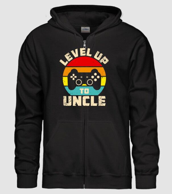 Level Up Uncle model negru pe tricou