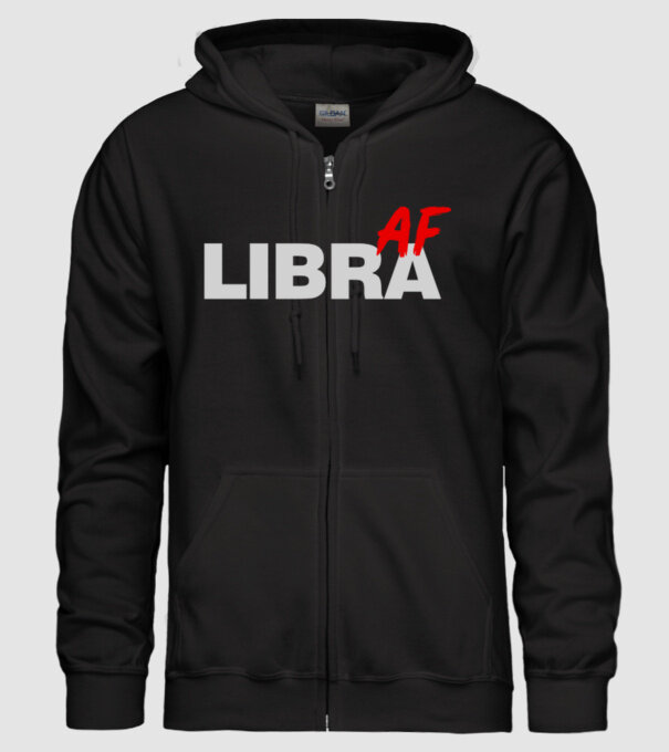 LIBRA as fuck model negru pe tricou