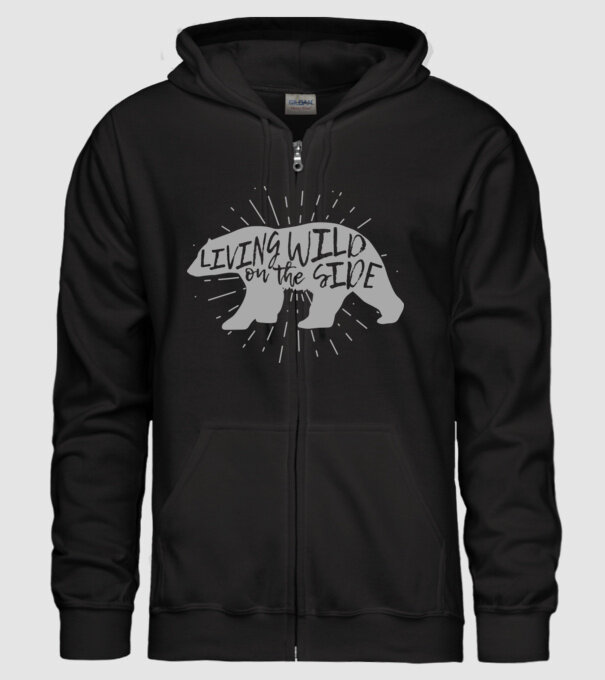 Living on a wild side X model negru pe tricou