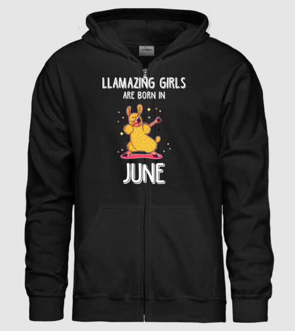 llamazing girls are born in june model negru pe tricou