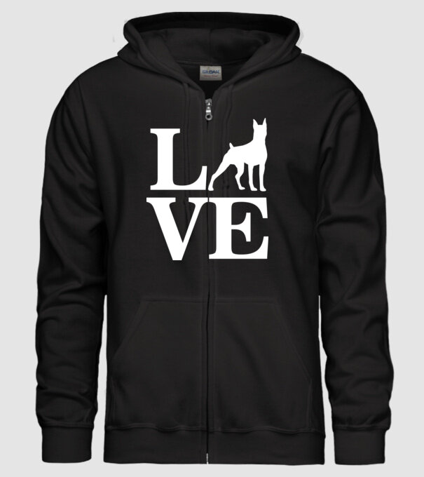 LOVE DOBBERMAN model negru pe tricou