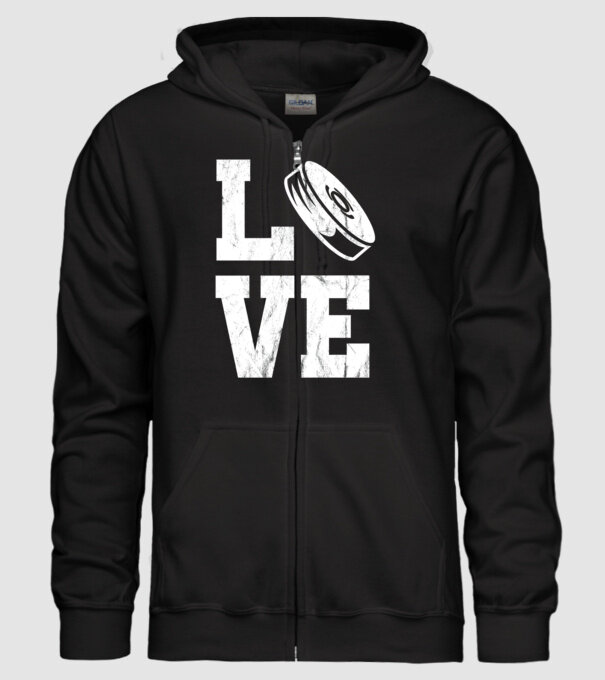 Love hockey model negru pe tricou